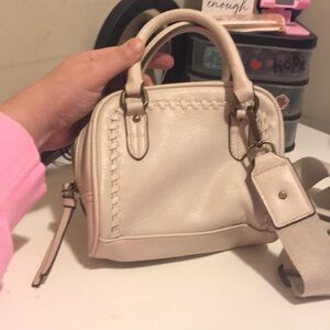 Stylish Cream Women's Satchel Bag with Detachable Strap